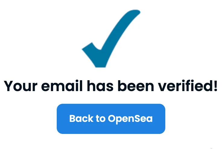 OpenSea認証完了画面