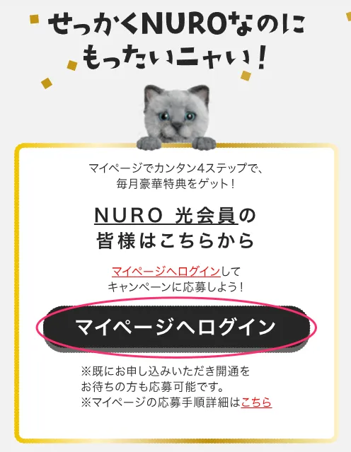 NURO光猫祭マイページへ