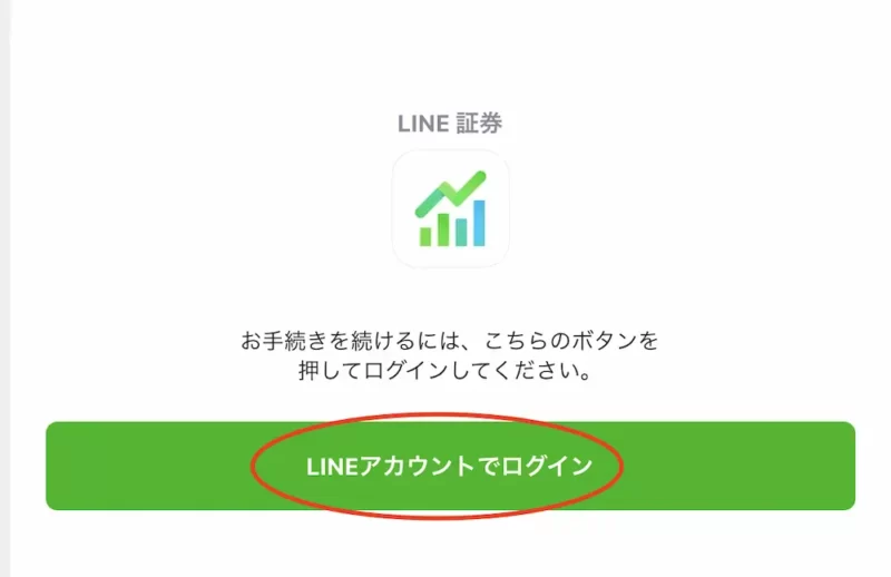 LINE証券LINEアカウントでログイン