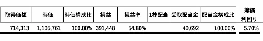 日本株特定口座運用成績202401時点